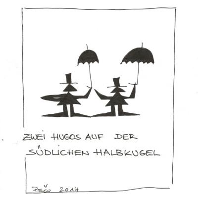 Zwei Hugos Halbkugel